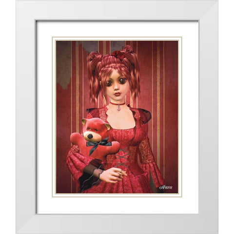 Bloody Angel White Modern Wood Framed Art Print with Double Matting by Aura