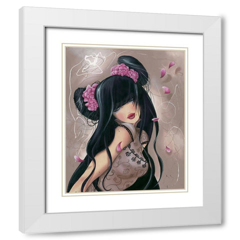 Teen Lilou White Modern Wood Framed Art Print with Double Matting by Rhumeur, Aurelie