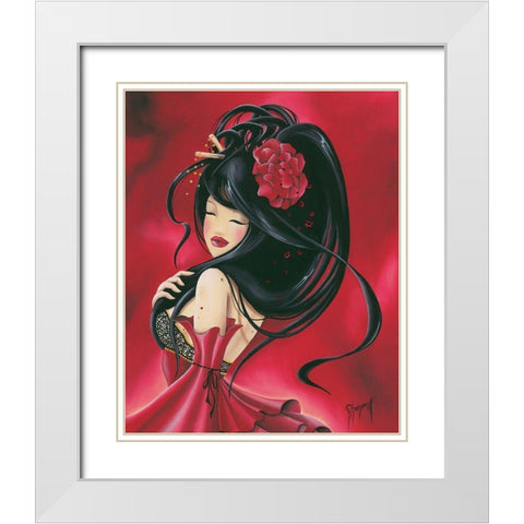 Preciously Lilou White Modern Wood Framed Art Print with Double Matting by Rhumeur, Aurelie