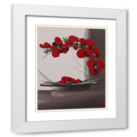 Panache dorchideÂ´es II White Modern Wood Framed Art Print with Double Matting by Tramoni, Oliver