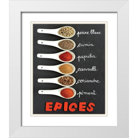 Spice Cook White Modern Wood Framed Art Print with Double Matting by Chatelain, Sonia