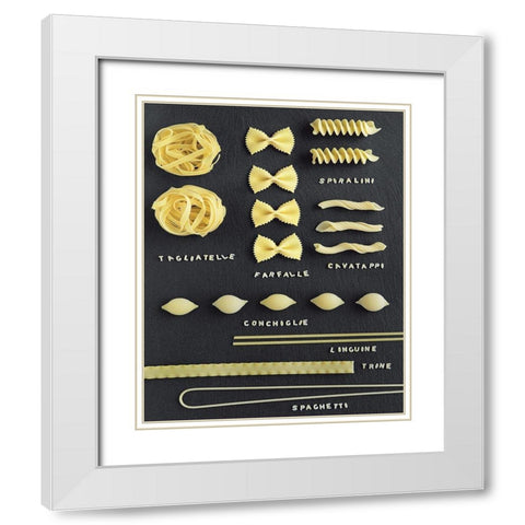 Composition Pasta White Modern Wood Framed Art Print with Double Matting by Chatelain, Sonia