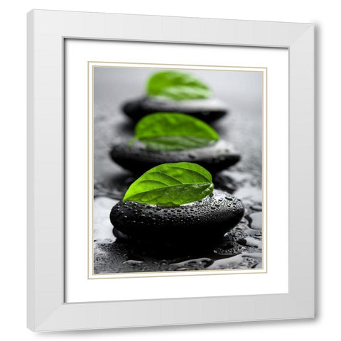 Bien-Ãªtre White Modern Wood Framed Art Print with Double Matting by Braun Studio