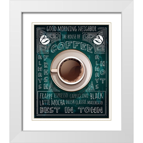 Best in Town White Modern Wood Framed Art Print with Double Matting by Braun Studio