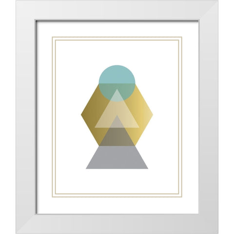 Art Deco 1 White Modern Wood Framed Art Print with Double Matting by Braun Studio