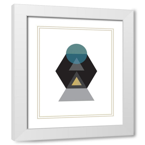 Art Deco 2 White Modern Wood Framed Art Print with Double Matting by Braun Studio