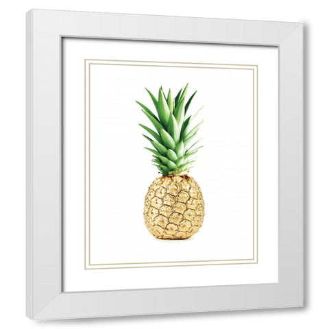 Green pineapple White Modern Wood Framed Art Print with Double Matting by Braun Studio