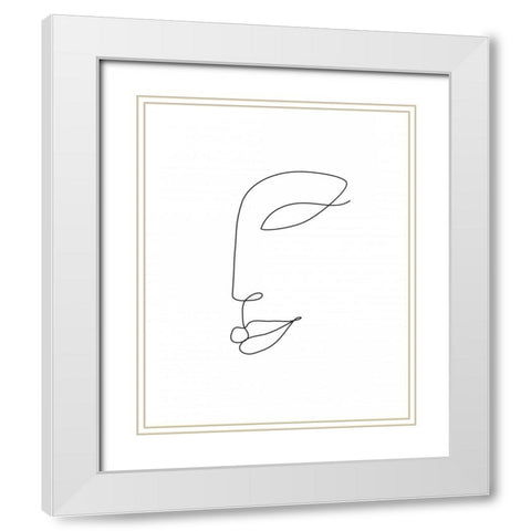 Smile White Modern Wood Framed Art Print with Double Matting by Braun Studio