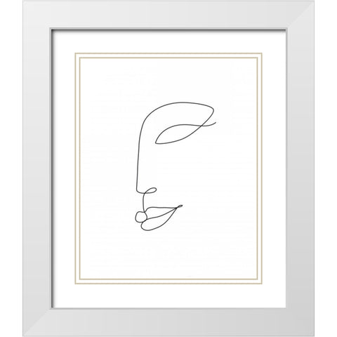 Smile White Modern Wood Framed Art Print with Double Matting by Braun Studio