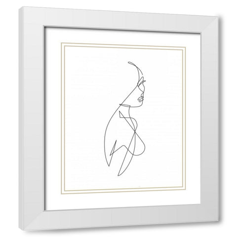 Angel face White Modern Wood Framed Art Print with Double Matting by Braun Studio