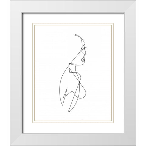 Angel face White Modern Wood Framed Art Print with Double Matting by Braun Studio