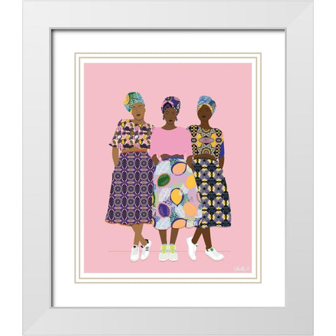 Girlzband White Modern Wood Framed Art Print with Double Matting by BRAUN Studio