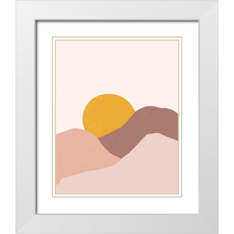 Terre de Feu I White Modern Wood Framed Art Print with Double Matting by BRAUN Studio