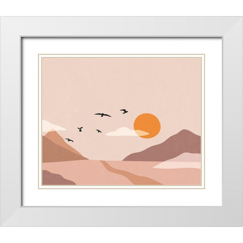 Terre de Feu II White Modern Wood Framed Art Print with Double Matting by BRAUN Studio