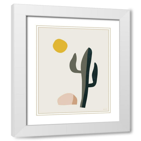 DÃ©sert 2 White Modern Wood Framed Art Print with Double Matting by BRAUN Studio