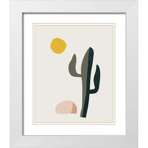 DÃ©sert 2 White Modern Wood Framed Art Print with Double Matting by BRAUN Studio