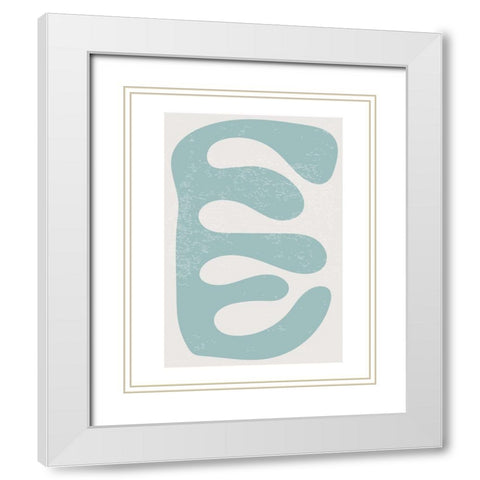 Feuille 1 White Modern Wood Framed Art Print with Double Matting by BRAUN Studio