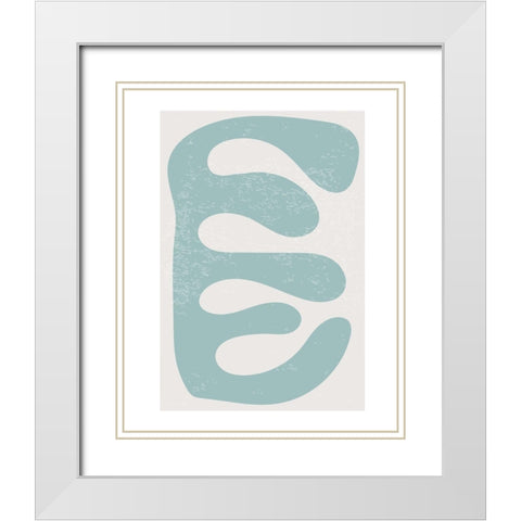 Feuille 1 White Modern Wood Framed Art Print with Double Matting by BRAUN Studio