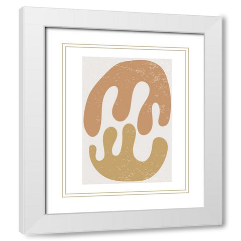 Feuille 2 White Modern Wood Framed Art Print with Double Matting by BRAUN Studio