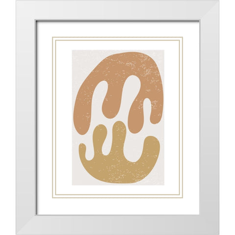 Feuille 2 White Modern Wood Framed Art Print with Double Matting by BRAUN Studio