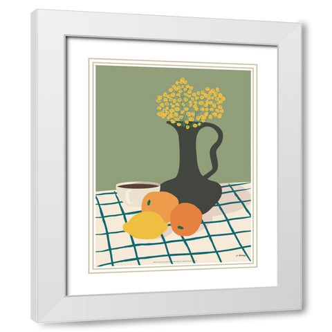 Dubussy - Cafe mimosa White Modern Wood Framed Art Print with Double Matting by Dubussy