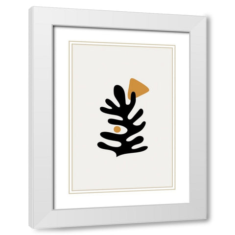 Braun Studio - Feuille abstraite White Modern Wood Framed Art Print with Double Matting by Braun Studio