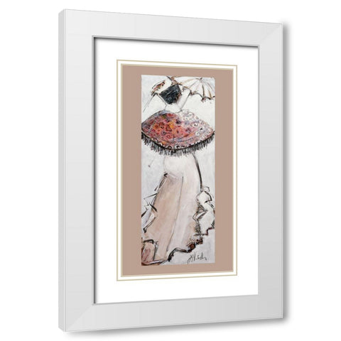 Arlesienne a lombrelle I White Modern Wood Framed Art Print with Double Matting by Monteiller, Jean-Francois