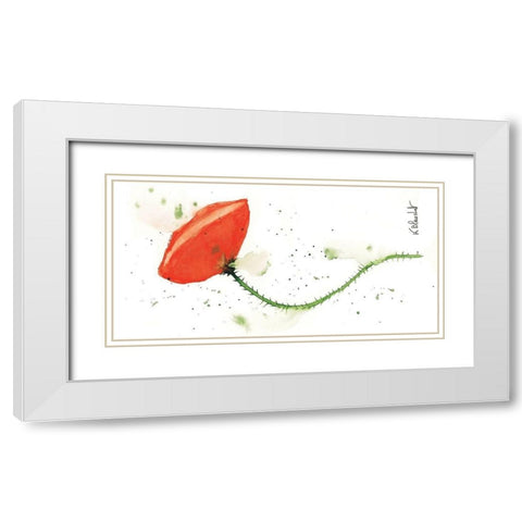Coquelicot solo I White Modern Wood Framed Art Print with Double Matting by Blanchet, Karl