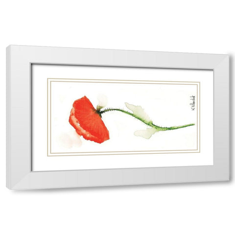 Coquelicot solo II White Modern Wood Framed Art Print with Double Matting by Blanchet, Karl