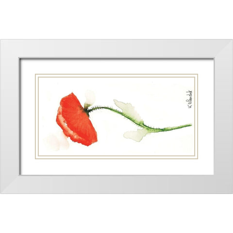 Coquelicot solo II White Modern Wood Framed Art Print with Double Matting by Blanchet, Karl