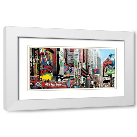Atom Man White Modern Wood Framed Art Print with Double Matting by Arietti, Fabienne