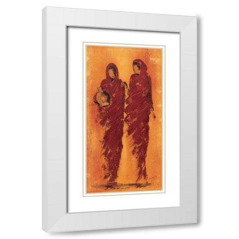 Femmes marocaines I White Modern Wood Framed Art Print with Double Matting by Johanna