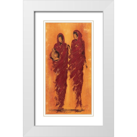 Femmes marocaines I White Modern Wood Framed Art Print with Double Matting by Johanna