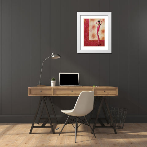 Allez venez danser I White Modern Wood Framed Art Print with Double Matting by Johanna