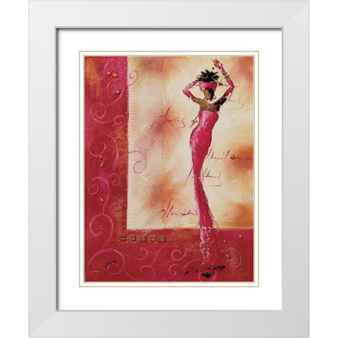 Allez venez danser I White Modern Wood Framed Art Print with Double Matting by Johanna