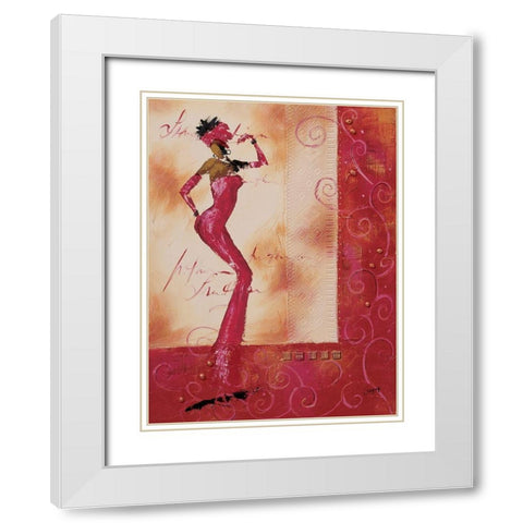 Allez venez danser II White Modern Wood Framed Art Print with Double Matting by Johanna