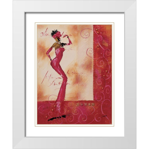 Allez venez danser II White Modern Wood Framed Art Print with Double Matting by Johanna