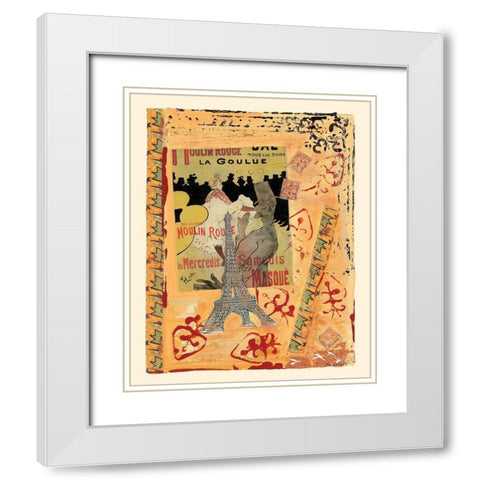 Paris nocturne White Modern Wood Framed Art Print with Double Matting by Sigrid, M.