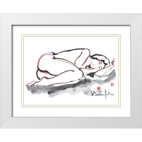 Kristel White Modern Wood Framed Art Print with Double Matting by Bonnefoit, Alain