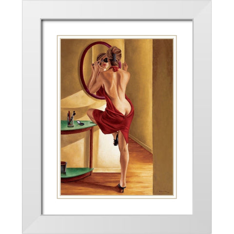 20 H 10 White Modern Wood Framed Art Print with Double Matting by Bouvattier, Annick