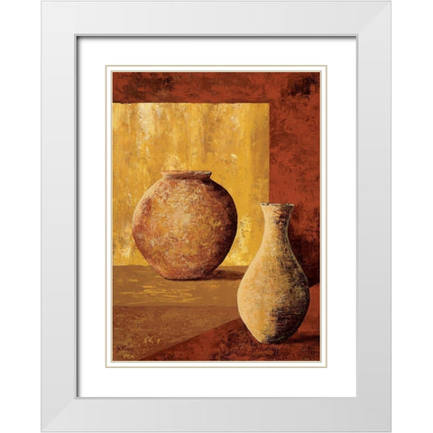 Terra cotta II White Modern Wood Framed Art Print with Double Matting by Flaud, Beatriz