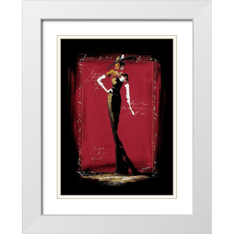 Elegantes I White Modern Wood Framed Art Print with Double Matting by Johanna