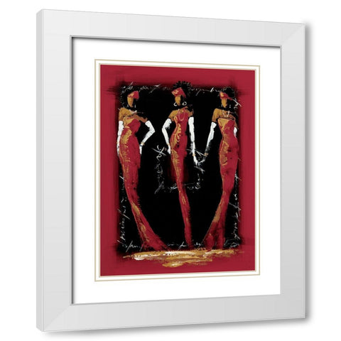 Elegantes II White Modern Wood Framed Art Print with Double Matting by Johanna