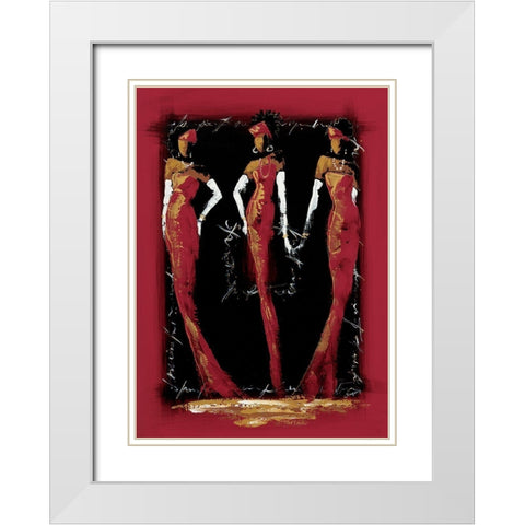 Elegantes II White Modern Wood Framed Art Print with Double Matting by Johanna