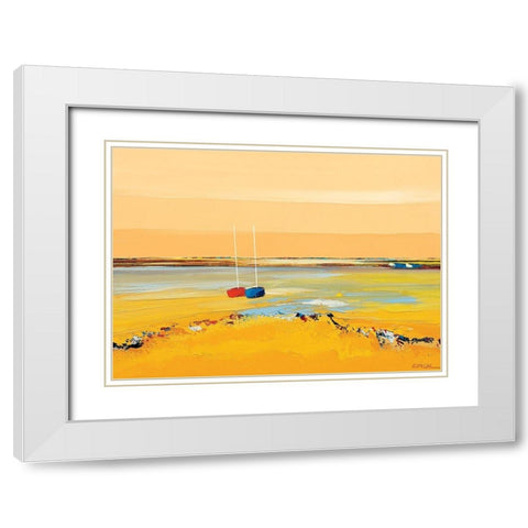 Tendrement White Modern Wood Framed Art Print with Double Matting by Eurgal, Christian