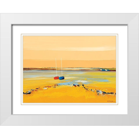 Tendrement White Modern Wood Framed Art Print with Double Matting by Eurgal, Christian