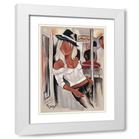 Metro ballade White Modern Wood Framed Art Print with Double Matting by Farel, Pierre