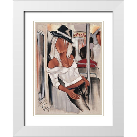 Metro ballade White Modern Wood Framed Art Print with Double Matting by Farel, Pierre