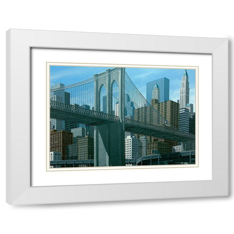 From East river White Modern Wood Framed Art Print with Double Matting by Peyret, Eric