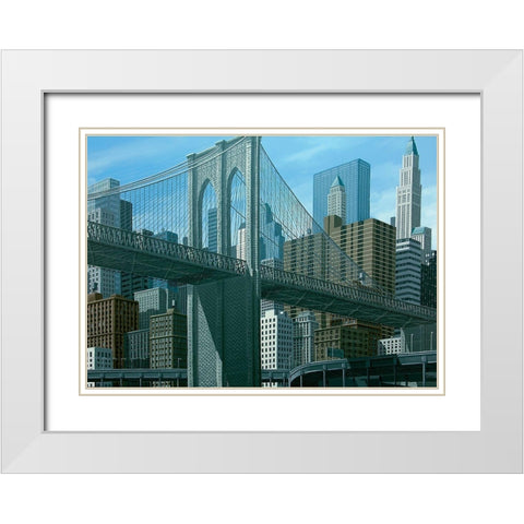 From East river White Modern Wood Framed Art Print with Double Matting by Peyret, Eric